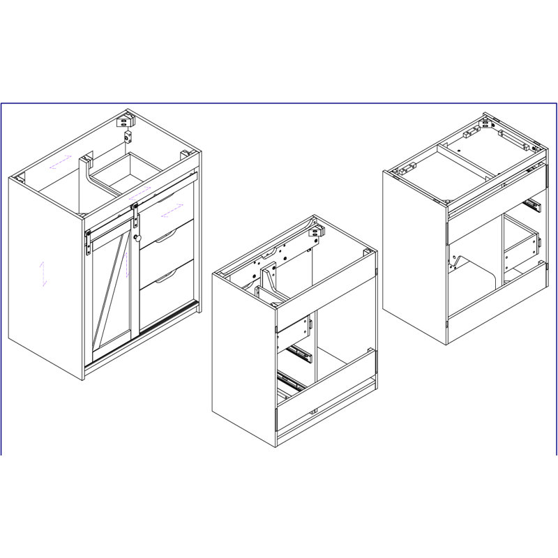Meuble-lavabo rustique 30 po