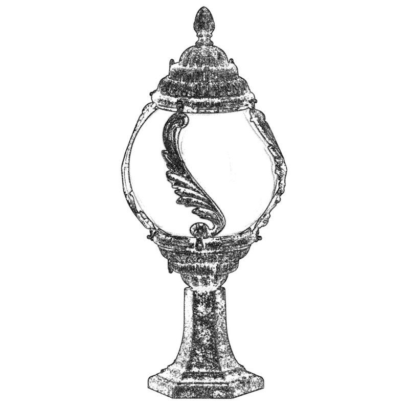 Tête de lanterne câblée à 1 lumière H 26 po Moline Bronze