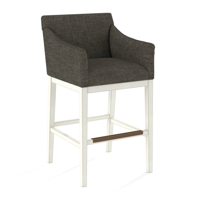 Upholstered Stool, Applause Porpoise, White
