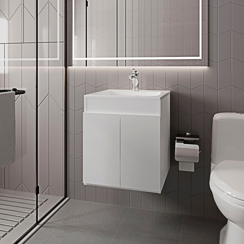 Bathroom Vanity With Two Doors, White