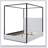Modern Canopy Bed with Tall Corduroy Headboard & Metal Four Poster – No Box Spring Needed, Easy Assembly-573879201