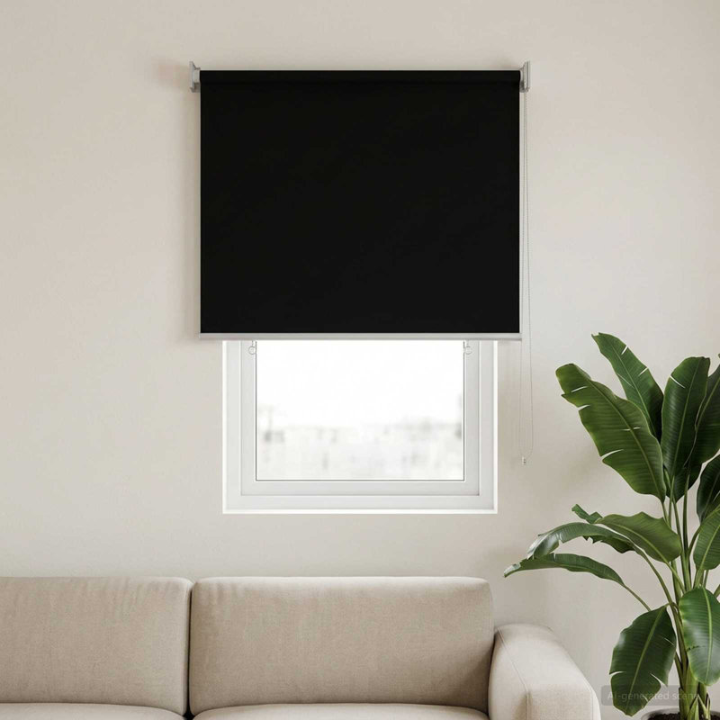 Roller Blind, 60" W x 140" L, Black