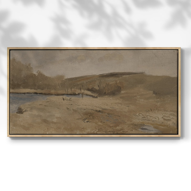 Série paysage - DCCLXIX - Toile tendue avec châssis tendue, prête à être accrochée, H 21 po x l 41 po, Naturel