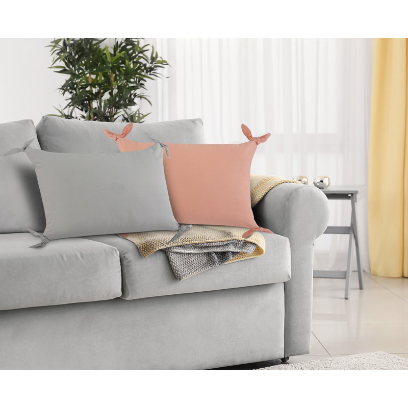 Coussin en coton Amrita, Gris clair, Housse de coussin seulement - sans coussin