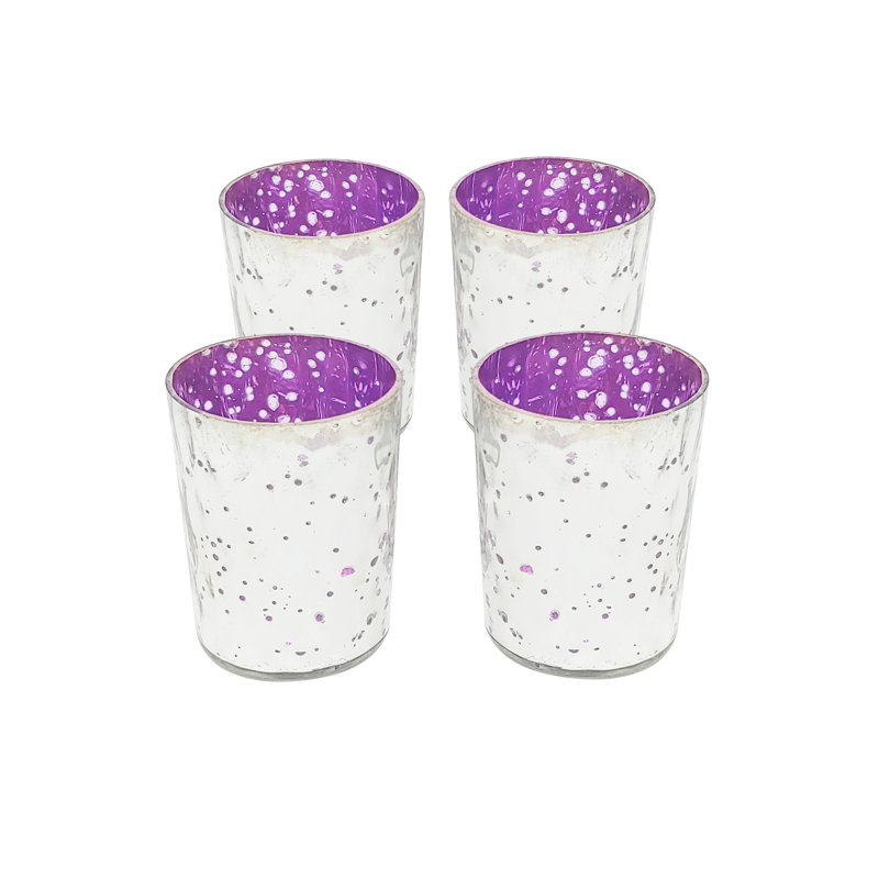 Porte-votive en verre tacheté, Bleu foncé