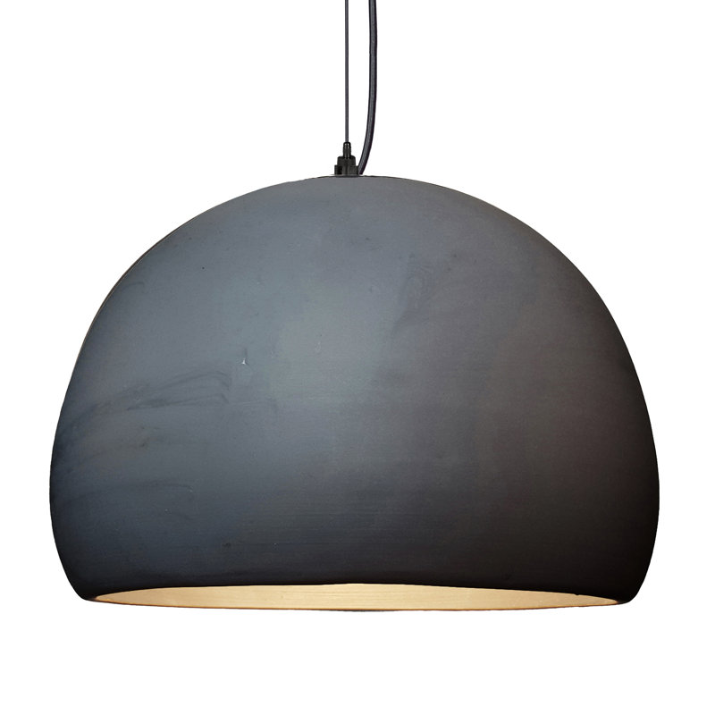 Clay 1 - Light Single Pendant, Matte Black, Yes, Black Fabric