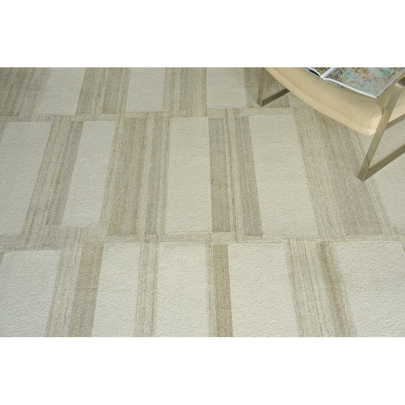 Tero Hand Tufted New Zealand Wool Beige/Ivory Area Rug, 8'X10'