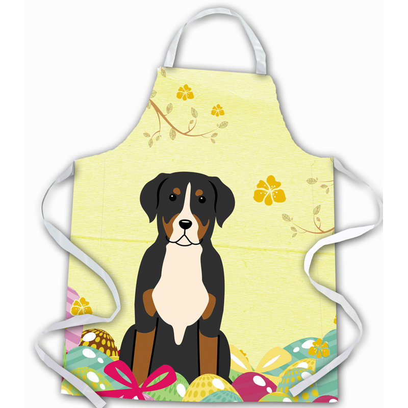 Tablier œufs de pâques, Jaune / noir, Grand bouvier suisse
