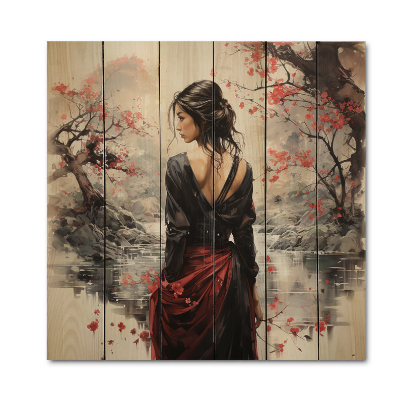 Jaafar, terre du Samouraï au Japon, impression sur bois, H 15 po x l 15 po x P 0,78 po