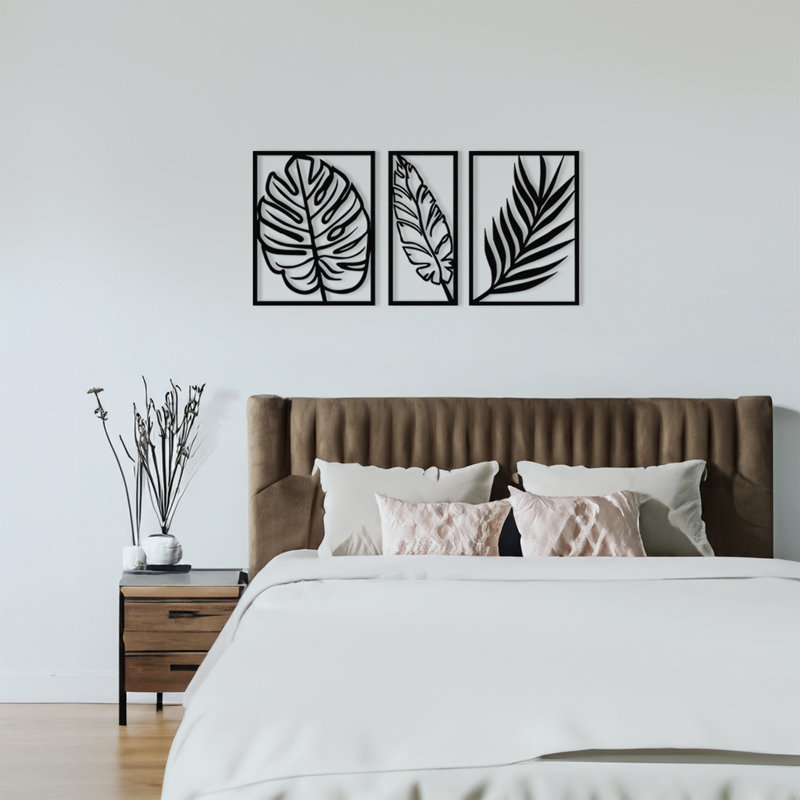Élégant accessoire mural décoratif en métal, noir, 31,5 po x 15 po | Fabrication 100% métal, épaisseur: 0,05 pouce | Parfait pour la décoration intérieure, les espaces de bureau et les intérieurs modernes, design durable et accrocheur