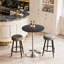 Table de bar ronde de 90 cm de hauteur, pivotante à 360° et réglable en hauteur, style bistrot/pub, avec piètement chromé.-107125754