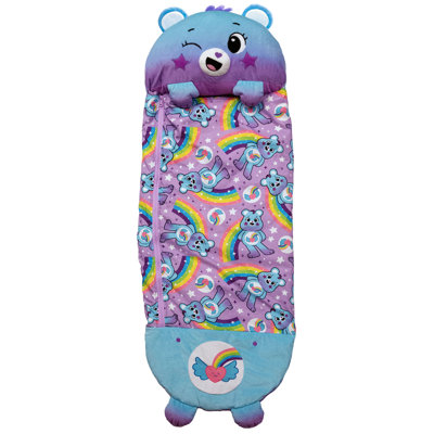 Happy Nappers: Care Bears Sleep Sack Dream Bright Bear, 2-en-1: un personnage en peluche s'ouvre dans un sac de couchage, un animal de jeu doux, des enfants de 3 ans et plus