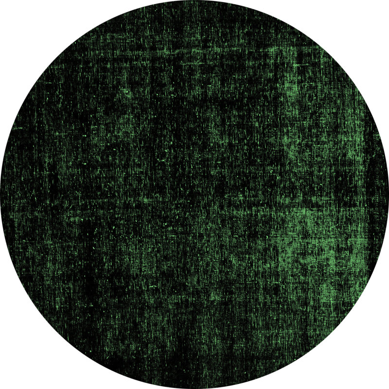 Tapis abstraits lavables à la machine vert émeraude Abstract, Rond 5 pi