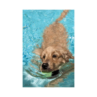 Golden Retriever Fetching par Vicki Newton - photographie sur toile tendue