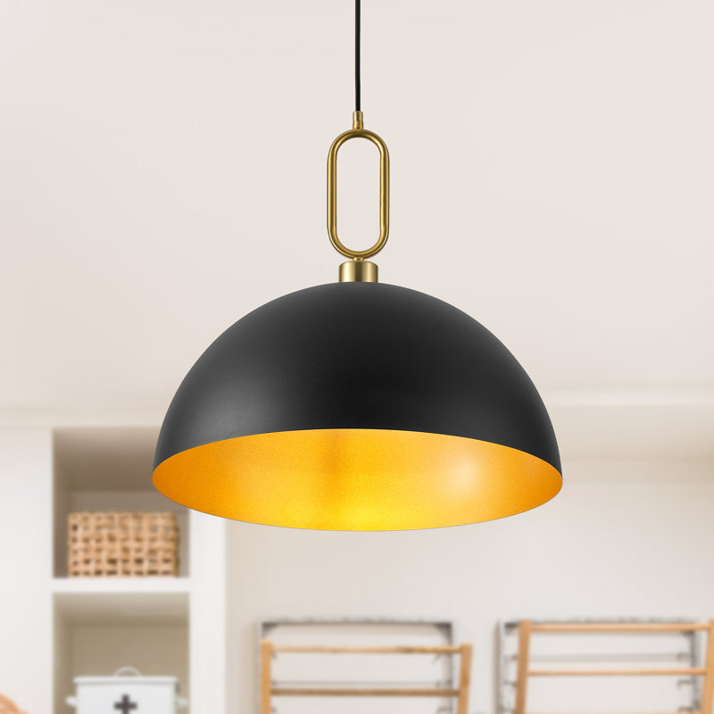 Grand luminaire suspendu surdimensionné industriel moderne en fer forgé à 1 lumière de 17,7 po / 19,7 po / 23,6 po Meghrig