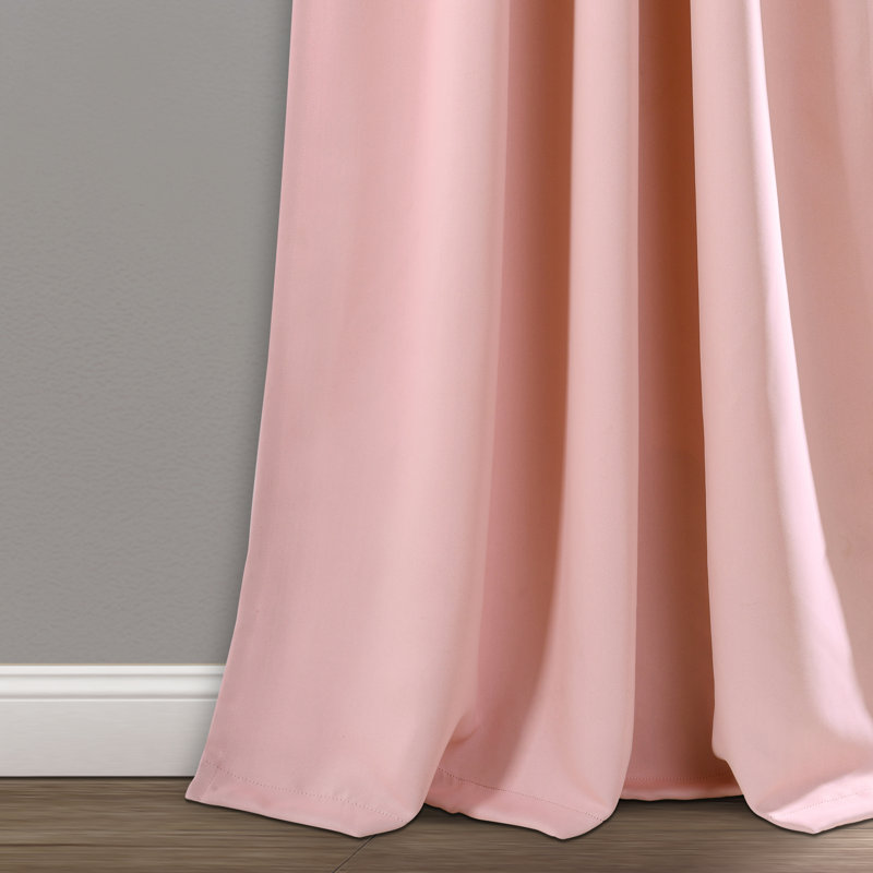 Pink Polyester Blackout Nursery Window Panels with Rod Pocket
