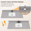 Dessus de meuble-lavabo rectangulaire simple 54 po avec comptoir à dosseret gris