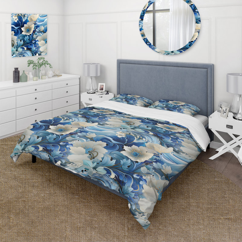 Literie à motif cachemire Coastal Breeze II, Housse de couette simple + 1 taie décorative stan