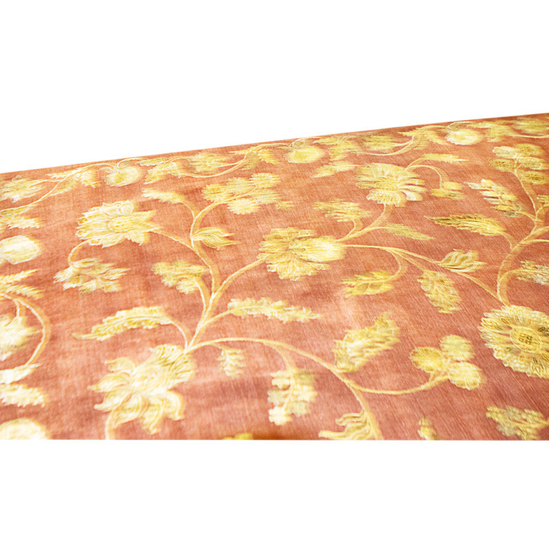 Hand Knotted Area Rug in Rust