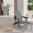 HIPS Folding Adirondack Chair Adjustable Chair with Ottoman Fire Pit Patio Chair for Outdoor-327413710