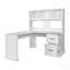 Bureau d'ordinateur blanc vieilli avec tablette