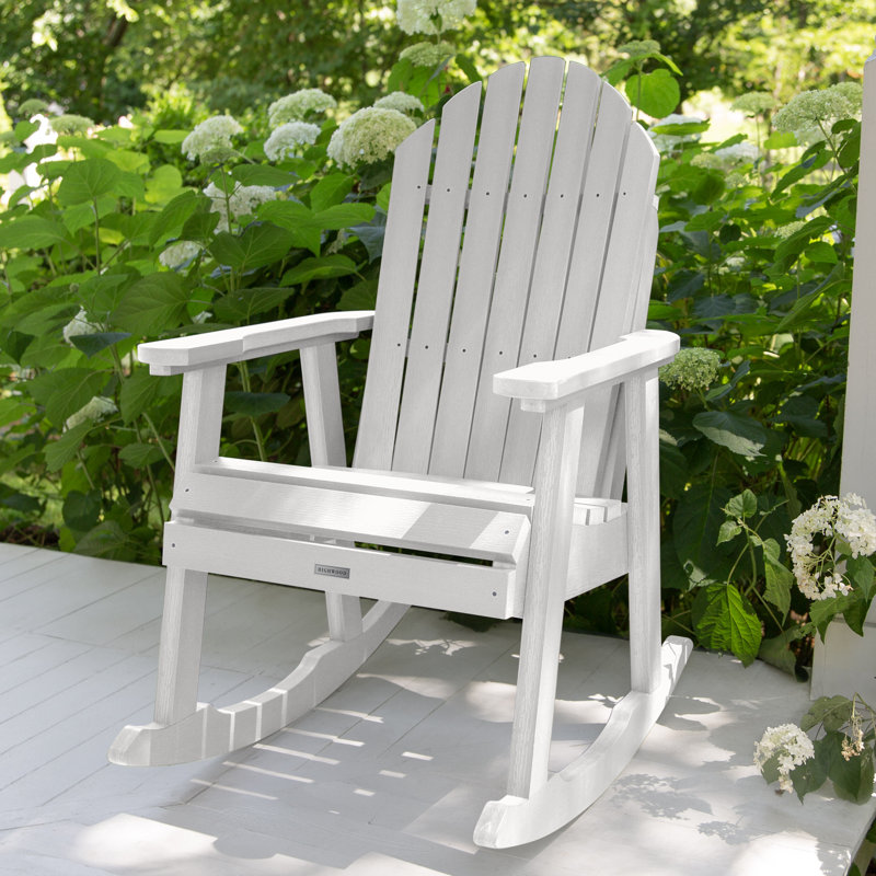 Chaise berçante Adirondack en plastique recyclé Hamilton, Blanc