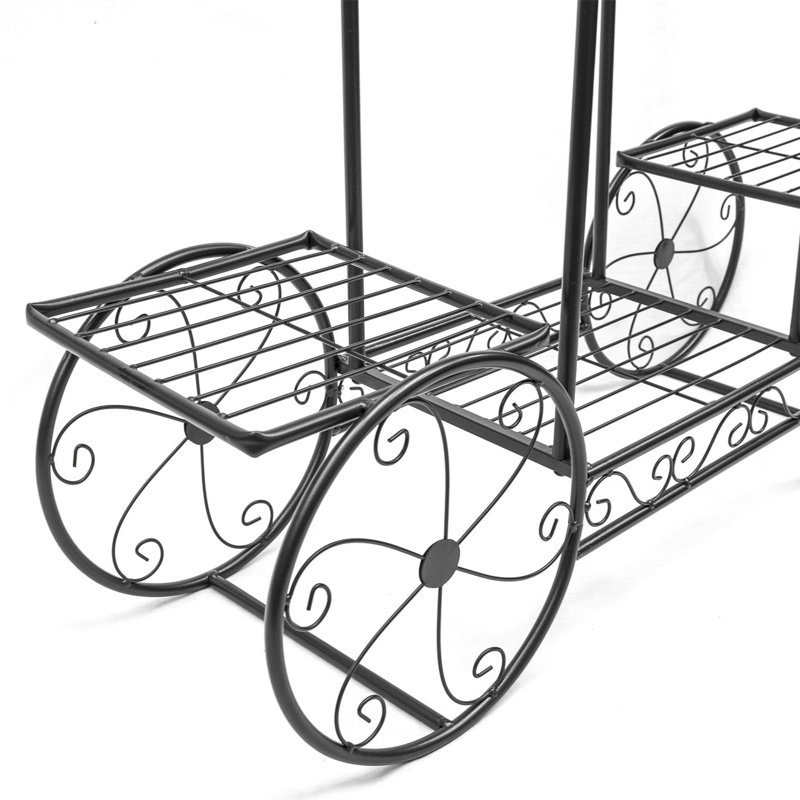 Black Iron 6-Tier Parisian Style Plant Display Cart