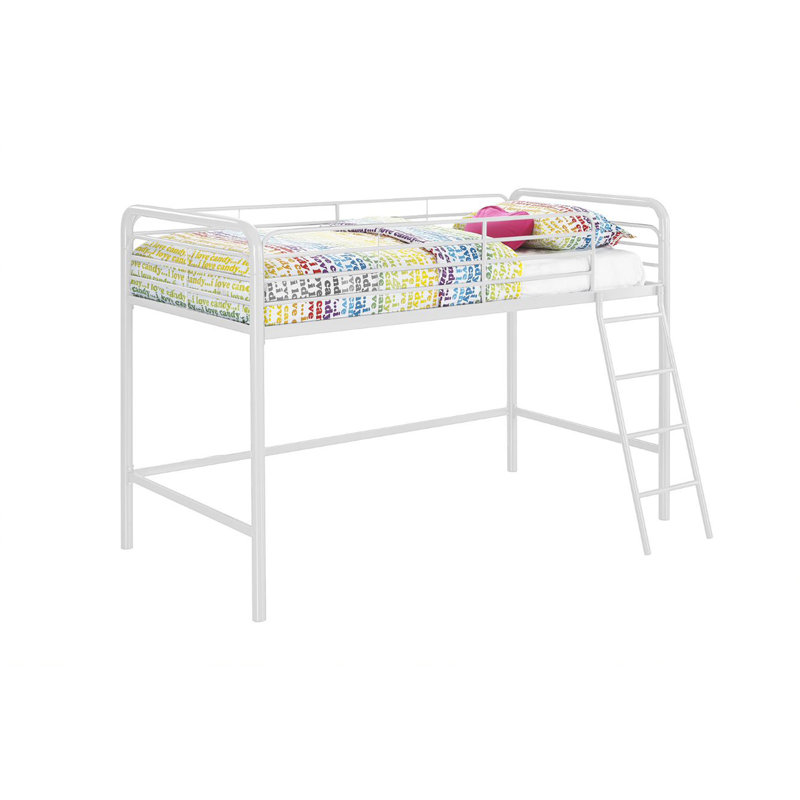 Mcadory Single Metal Mid Sleeper Loft Bed Bed, White