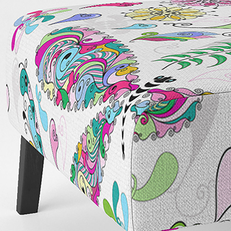 Fauteuil de chambre à motif floral multicolore à motif cachemire et velours