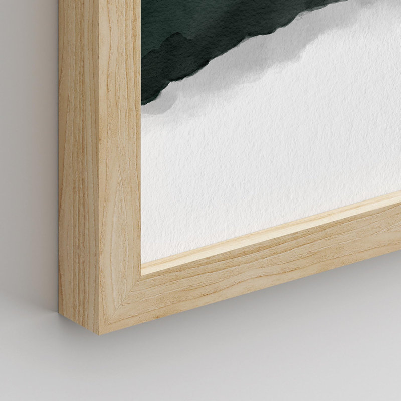 Duotone Misty Mountain Paint Strokes - Ensemble de 4 reproductions de cadres photo simples, Naturel, H 14 po x l 11 po