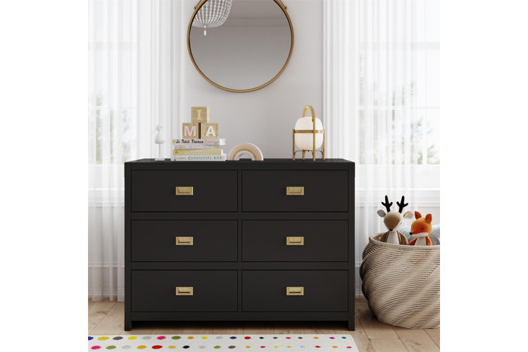 white christmas dresses Nealyn Black 7-Drawer 60.88 in. Wide Dresser