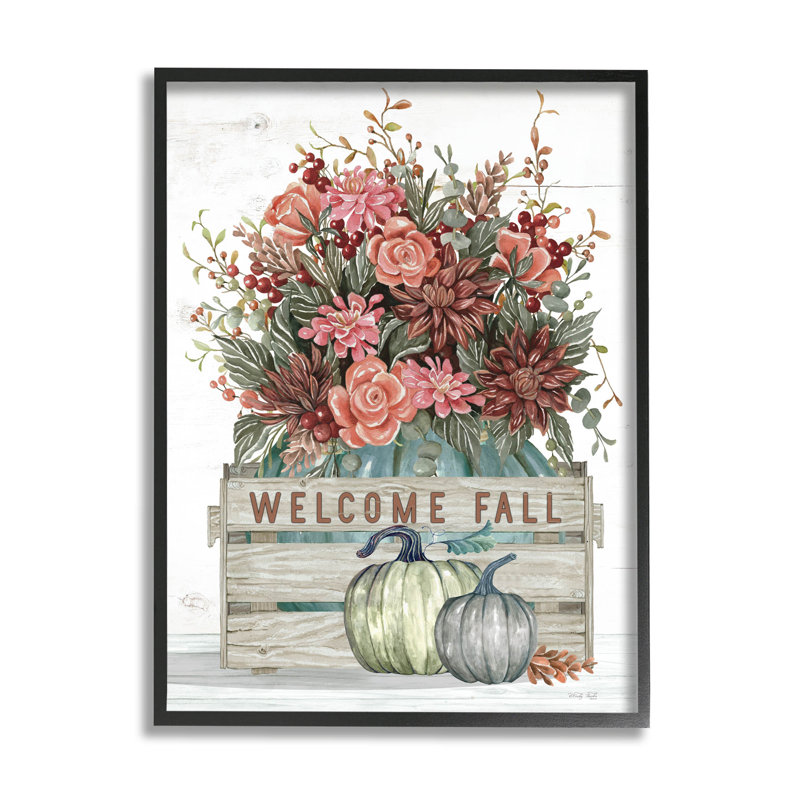 Welcome Welcome Seasonal Blooms at-150, Giclée encadrée noir minuit, H 14 po x l 11 po x P 1,5 po