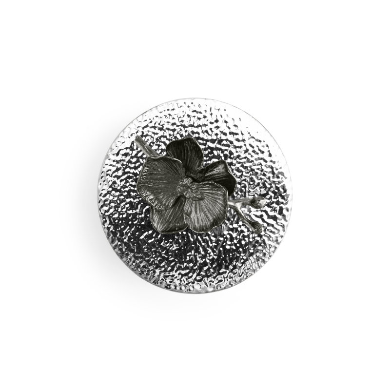 Orchid Kitchen Canister, Black, 5" H x 5.5" W x 5.5" D