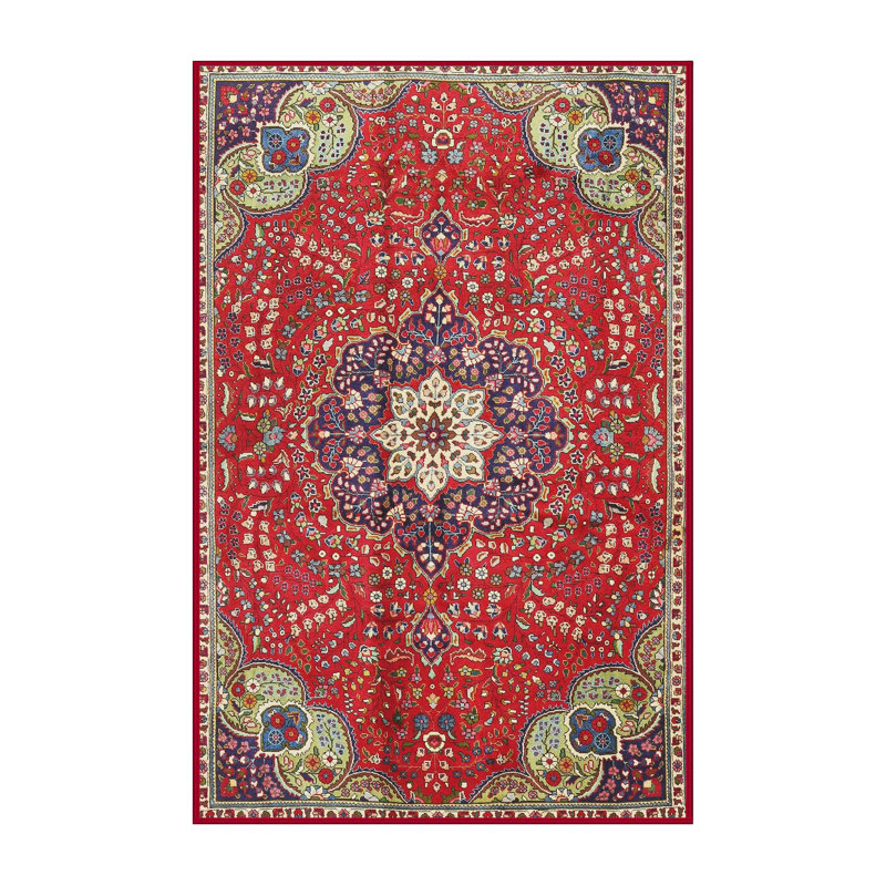 Tapis de style oriental rouge, Rectangle 8 pi x 10 pi