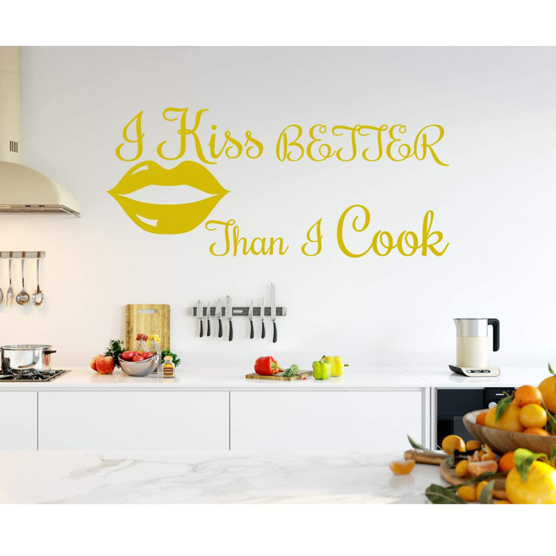 Adhésif décoratif i baiser better than I Cook, H 18 po x l 40 po, Doré