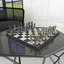 Ensemble de jeu d'échecs en métal argenté avec pièces noires et argentées Deardra-86570472-86570470