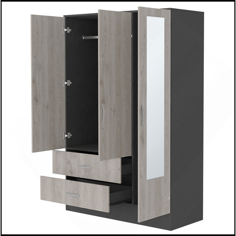 Armoire à miroir Florencia S, deux armoires avec cloisons, deux tiroirs