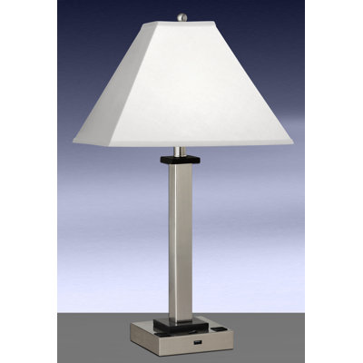 Square Post Metal USB Table Lamp