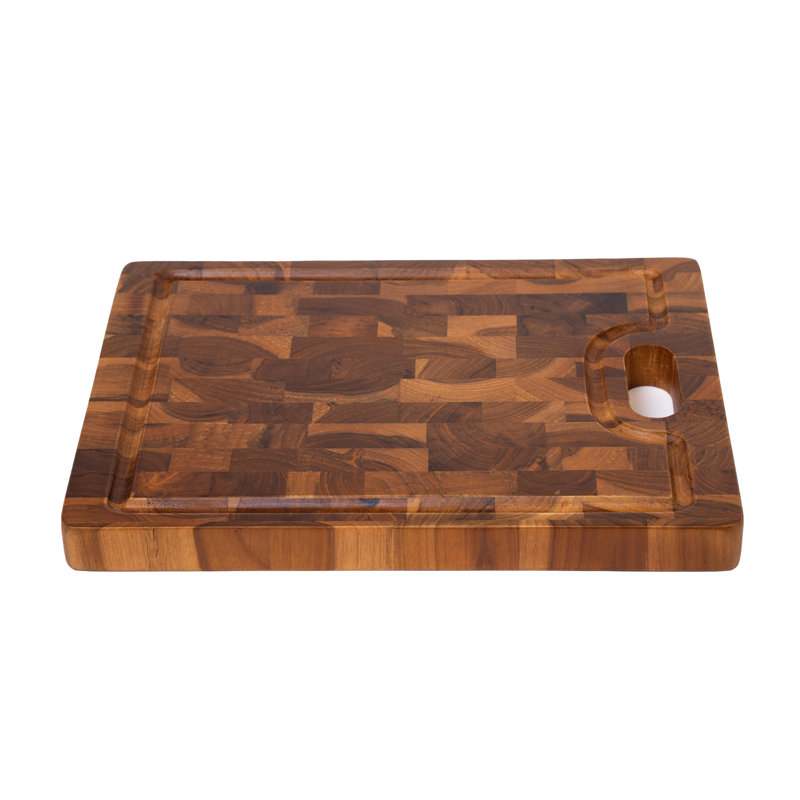 Teak Wood Solid Cutting Board, 13.8" x 9.8"