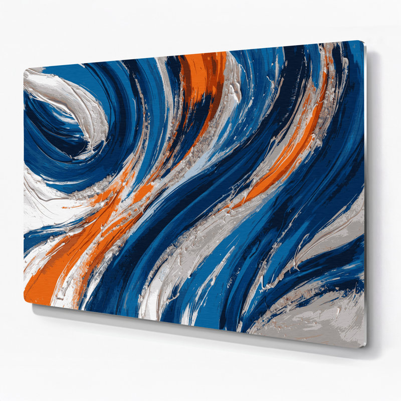 «Lyrical Abstraction 54», art mural en métal bleu, H 11 po x l 14 po