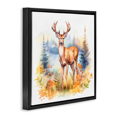 Art mural sur toile flottant Wild Deer In Forest par Andrea Haase