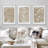 Minimal Botanical "Neutral Beige Rustic Botanical Floral Artwork, Vintage Simple Wildflower Living Room Pictures, Framed Canvas Giclee Print 3 Pieces Wall Art" 16"x24"x3 pcs, 24"x36"x3 pcs-91874992-91874993