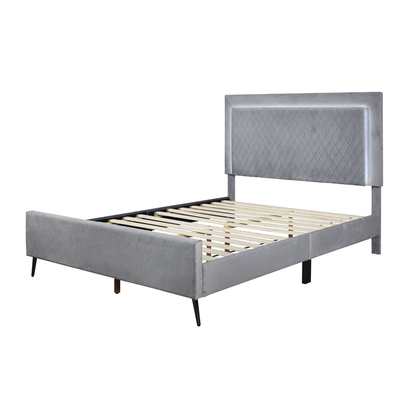 Hui Upholstered Platform Bed, Dark Gray, California King