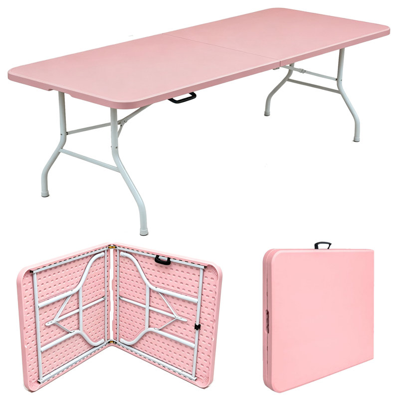 6ft Heavy-Duty Folding Plastic Table with Carry Handle for Indoor & Outdoor Use