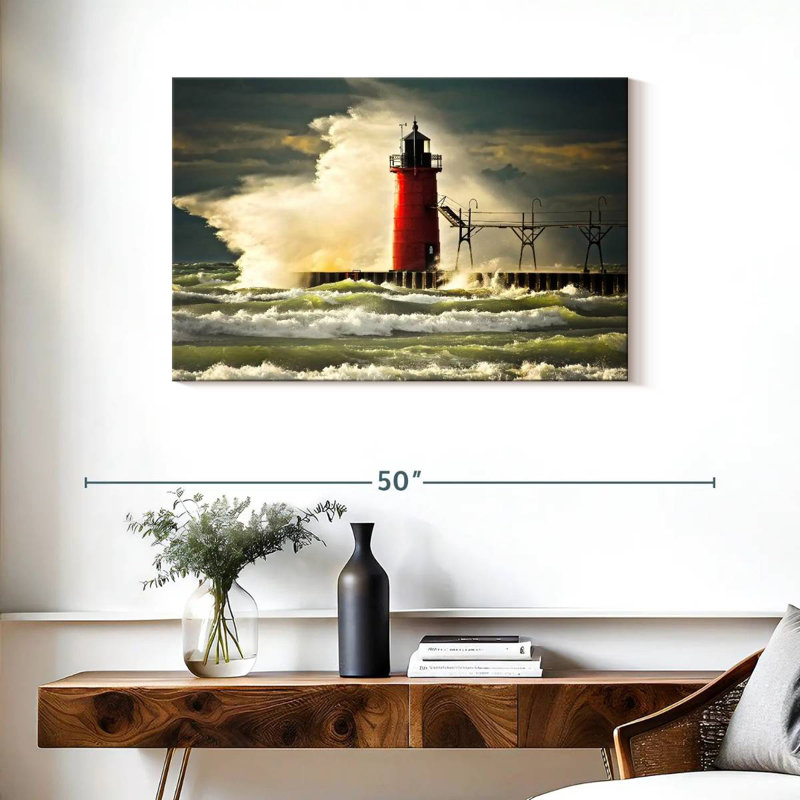 Phare d'Aletra au Michigan, H 24 po x l 36 po