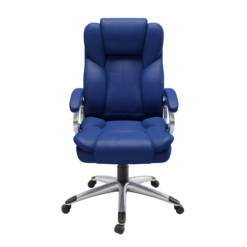 Chaises de bureau ergonomiques à dossier haut avec soutien lombaire Ciccone, Bleu de cobalt