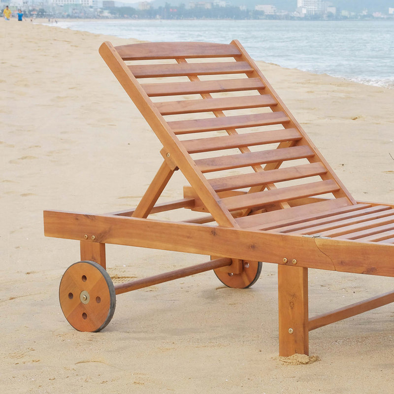 Méridienne inclinable avec roues Outsunny