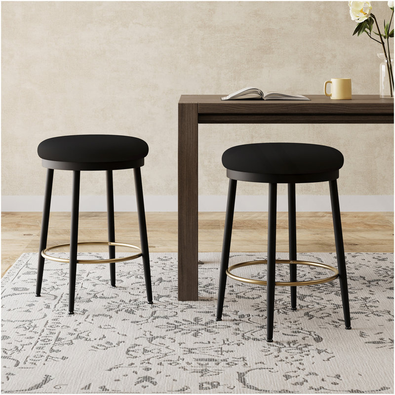 Ensemble de 2 tabourets de comptoir 24,75 po Modern, 2, Noir