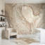 Papier peint abstrait beige marbré-93707582