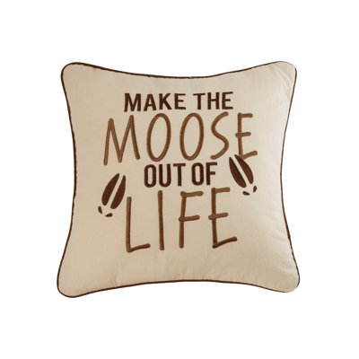 Moose Out of Life Embroidered Throw Pillow